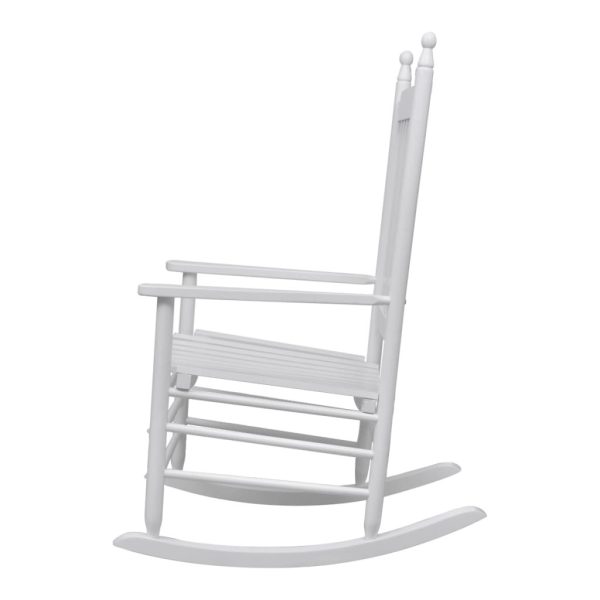 Rocking Chair with Curved Seat Wood – White
