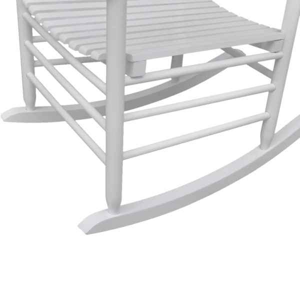 Rocking Chair with Curved Seat Wood – White