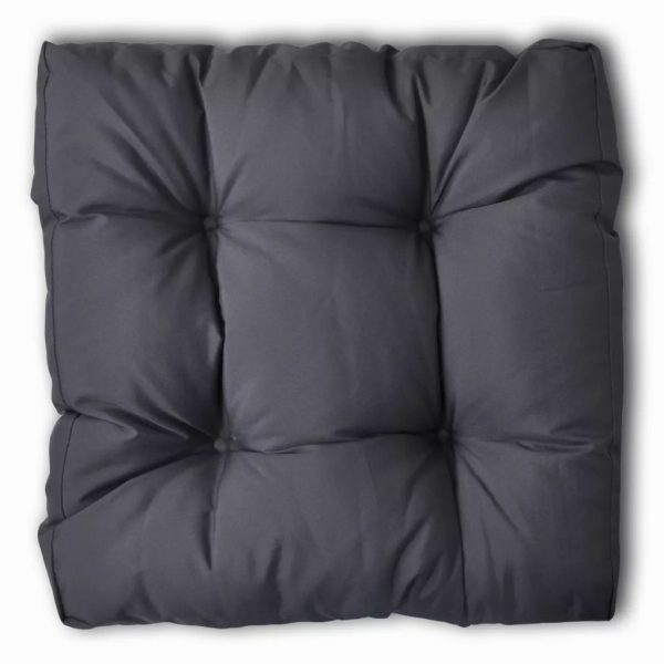 Upholstered Seat Cushion 50 x 50 x 10 cm Grey