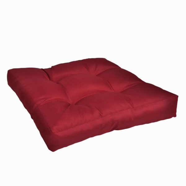 Upholstered Seat Cushion 50 x 50 x 10 cm Wine Red