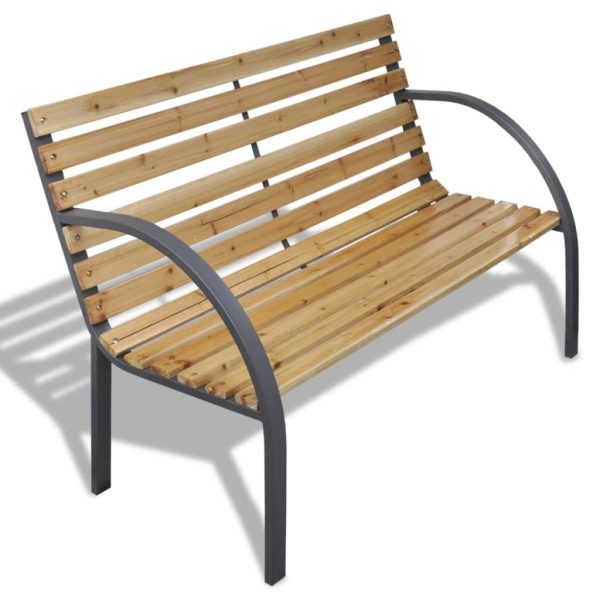 Garden Bench 120 cm Wood and Iron – Brown
