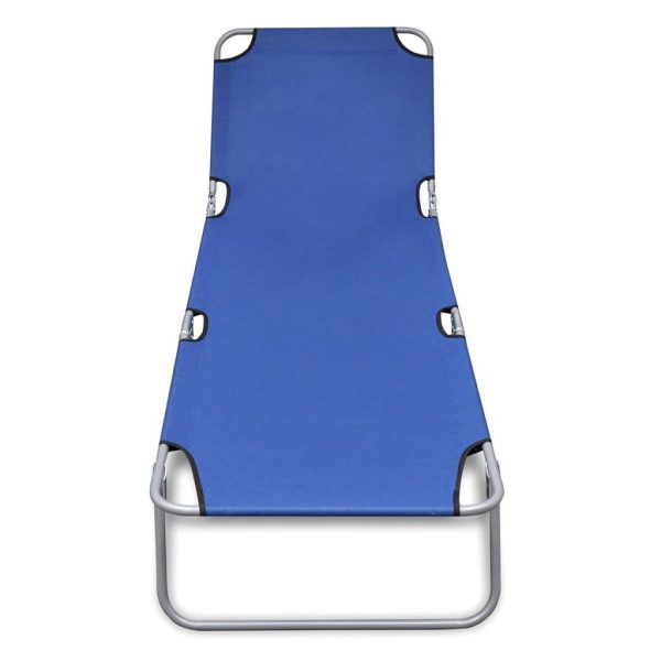Folding Sun Lounger Powder-coated Steel – Blue