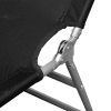 Folding Sun Lounger with Head Cushion Powder-coated Steel – Black