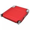 Folding Sun Lounger with Head Cushion Powder-coated Steel – Red