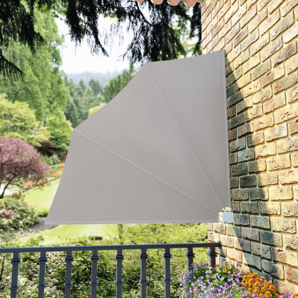 Collapsible Balcony Side Awning Cream 140×140 cm