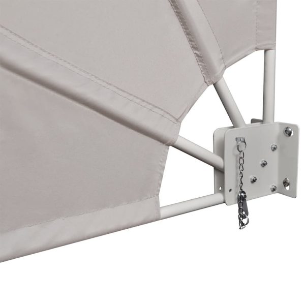 Collapsible Balcony Side Awning Cream 140×140 cm