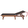 Sun Lounger Solid Acacia Wood and Textilene – Sun Lounger With Table