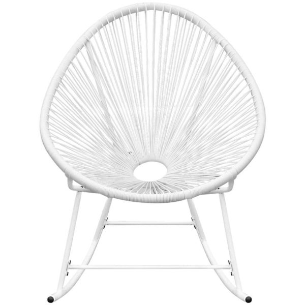 Outdoor Rocking Chair Poly Rattan – White