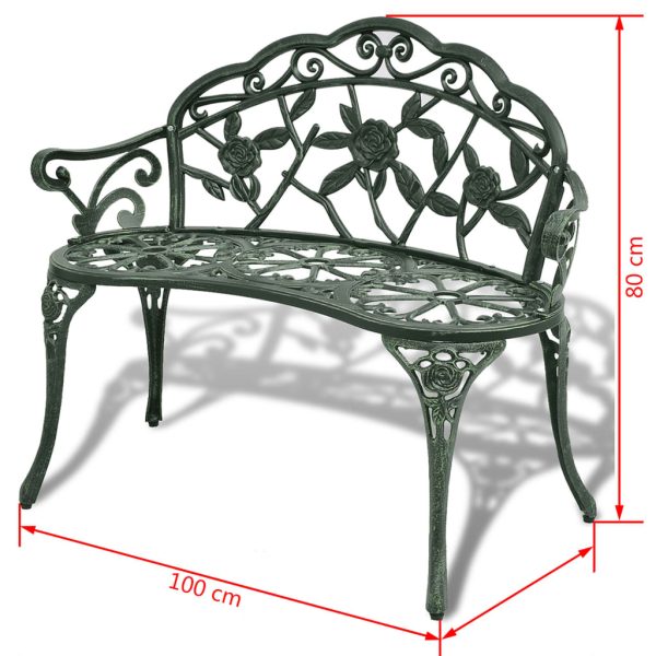 Garden Bench 100 cm Cast Aluminium – Green