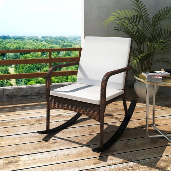 Outdoor Rocking Chair Poly Rattan – Brown