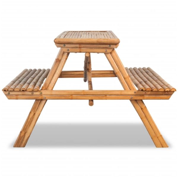 Picnic Table 120x120x78 cm Bamboo