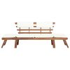 Garden Bench with Cushions 2-in-1 190 cm Solid Acacia Wood – Brown and White
