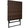 Folding Sun Loungers 2 pcs with Table Poly Rattan – Brown