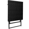 Folding Sun Loungers 2 pcs with Table Poly Rattan – Black