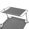 Sun Lounger with Canopy Steel – Grey