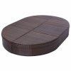 Outdoor Lounge Bed with Cushion Poly Rattan – Brown