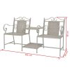 2 Seater Garden Bench 161 cm Steel – Grey