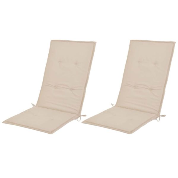 Garden Chair Cushions 2 pcs Cream 120x50x3 cm