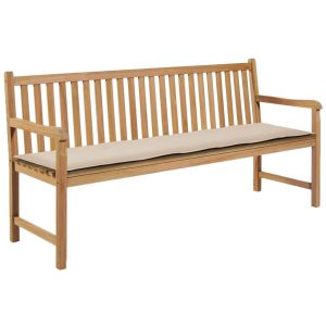 Garden Bench Cushion Cream 180x50x3 cm