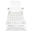 Sun Lounger with Footrest Plastic – White