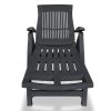 Sun Lounger with Footrest Plastic – Anthracite