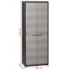 Garden Storage Cabinet with 3 Shelves Black and Grey