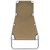 Folding Sun Lounger Powder-coated Steel – Taupe