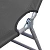 Folding Sun Lounger with Head Cushion Powder-coated Steel – Grey