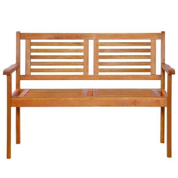 2-Seater Garden Bench Solid Eucalyptus Wood – 120x60x89 cm