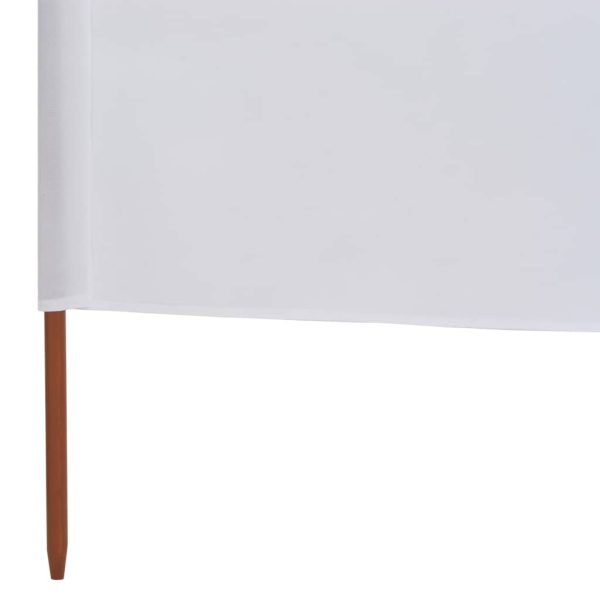 6-panel Wind Screen Fabric 800×80 cm White