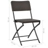 Folding Garden Chairs HDPE and Steel Brown – 2