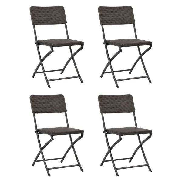 Folding Garden Chairs HDPE and Steel Brown – 4