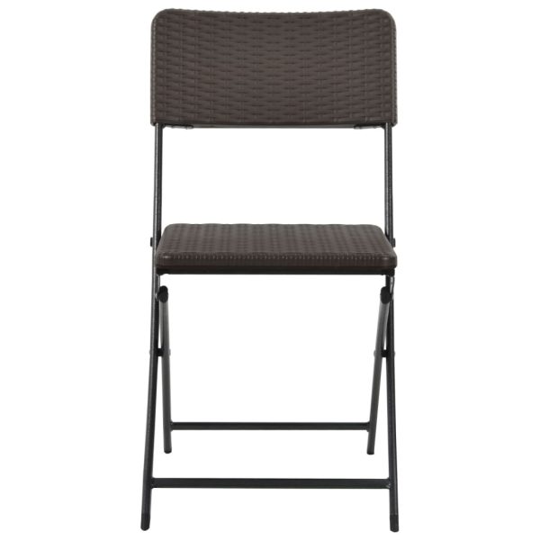 Folding Garden Chairs HDPE and Steel Brown – 4