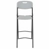 Folding Bar Chairs 2 pcs HDPE and Steel White