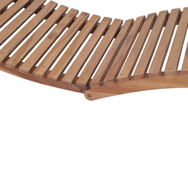 Folding Sun Lounger Solid Teak Wood – Without Table, 1