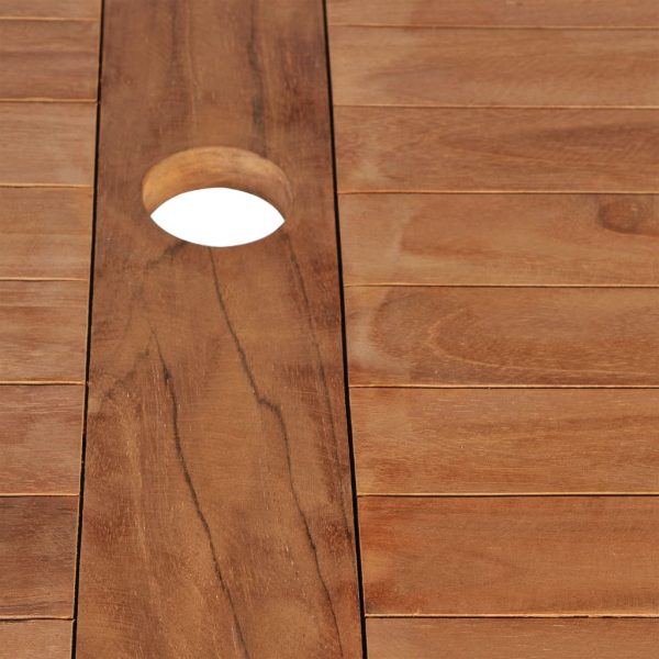 Folding Garden Table 120x70x75 cm Solid Wood Teak – Brown