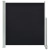 Patio Retractable Side Awning 140 x 300 cm Black
