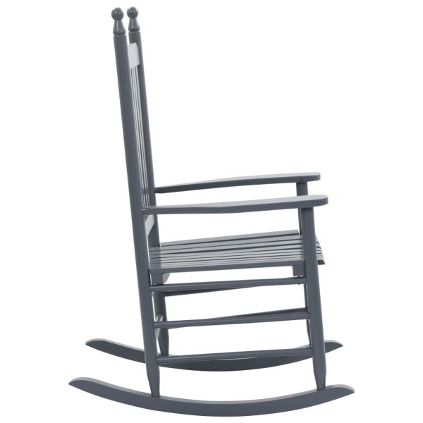 Rocking Chair with Curved Seat Wood – Grey