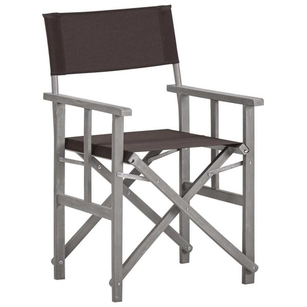 Director’s Chair Solid Acacia Wood – Black, 1