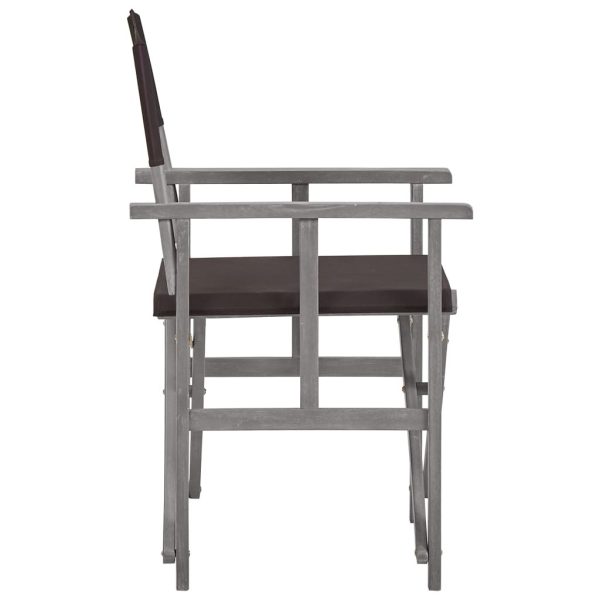 Director’s Chair Solid Acacia Wood – Black, 1