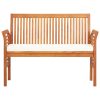 2-Seater Garden Bench with Cushion Solid Acacia Wood – 120 cm, Cream