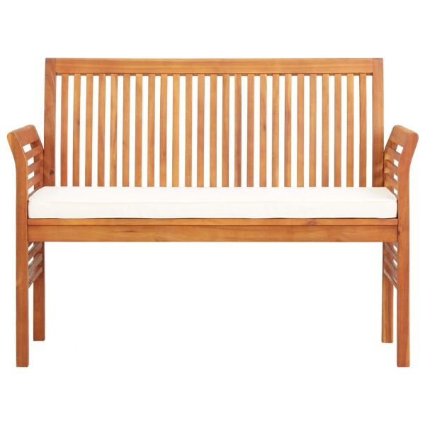 2-Seater Garden Bench with Cushion Solid Acacia Wood