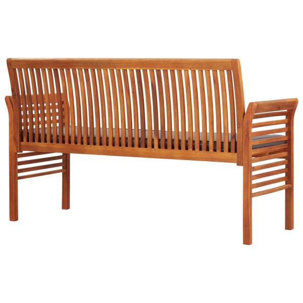 2-Seater Garden Bench with Cushion Solid Acacia Wood – 150 cm, Dark Grey