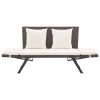 Garden Bench with Cushions 176 cm Poly Rattan – Brown