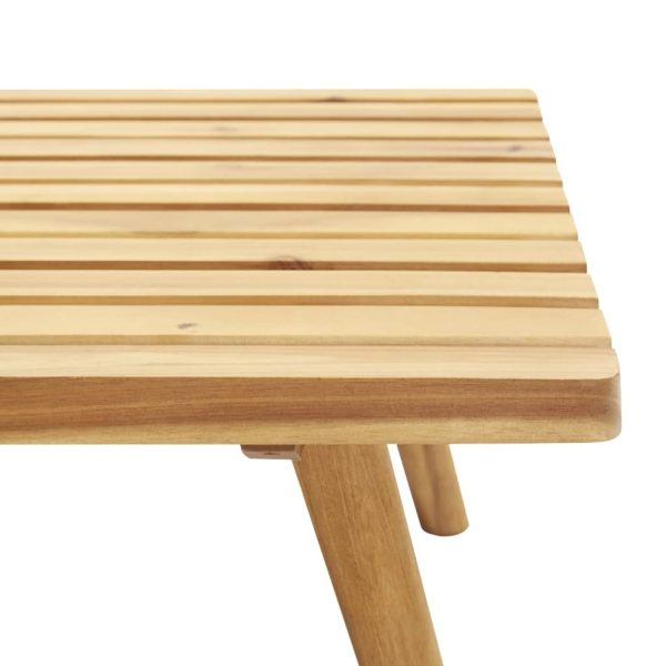 Garden Footstool with Cushion 60x60x29 cm Solid Acacia Wood