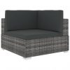 Sectional 1 pc with Cushions Poly Rattan