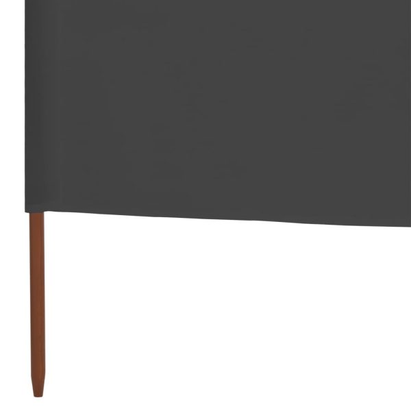 5-panel Wind Screen Fabric 600×80 cm Anthracite