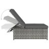 Sun Loungers 2 pcs with Table Poly Rattan – Grey