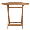Folding Garden Table 85×76 cm Solid Teak Wood – Octangle