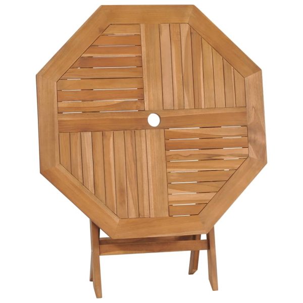 Folding Garden Table 85×76 cm Solid Teak Wood – Octangle